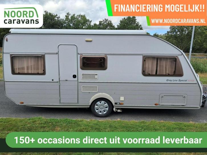 KIP GREY LINE 53 TEB MOVER + CASSETTE LUIFEL + ENKELE BEDDEN, Caravans en Kamperen, Caravans, Bedrijf, tot en met 4, 1250 - 1500 kg