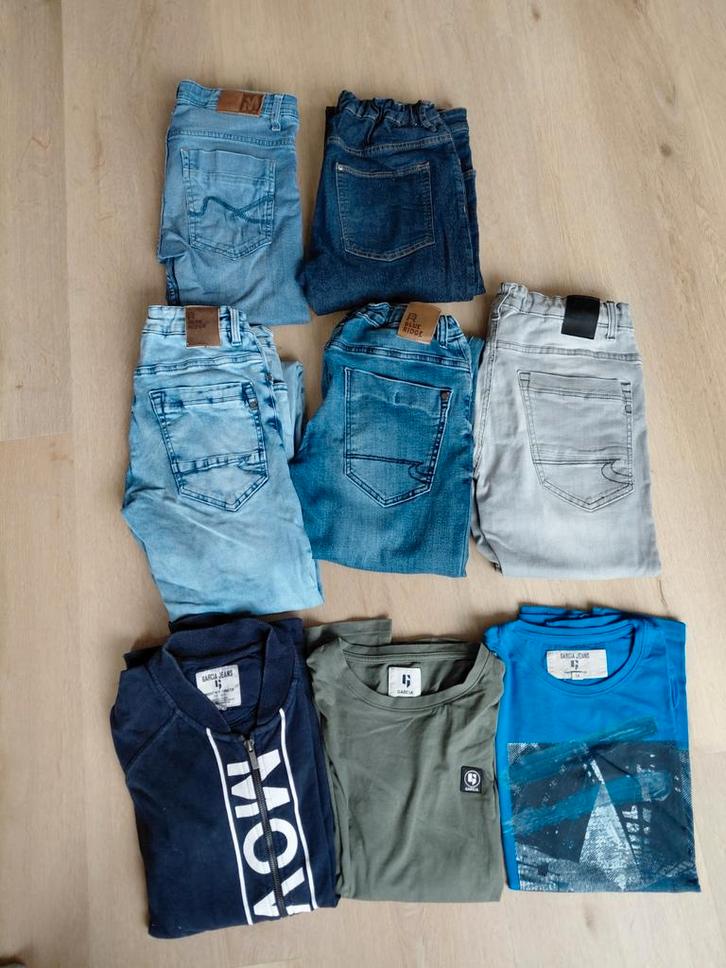 Kledingpakket maat 170 Spijkerbroeken, vest, longsleeves, Kinderen en Baby's, Kinderkleding | Maat 170, Zo goed als nieuw, Jongen