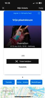 Osamason Ticket 16 september Amsterdam Melkweg, Tickets en Kaartjes, Concerten | Pop, Eén persoon, September