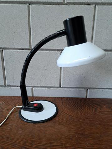Vintage bureaulampje zwart wit