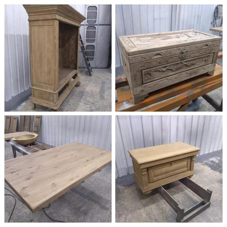 Restauratie antiek houten meubels zandstralen spuiten JAP, Diensten en Vakmensen, Reparatie en Onderhoud | Antiek, Klokken en Meubels