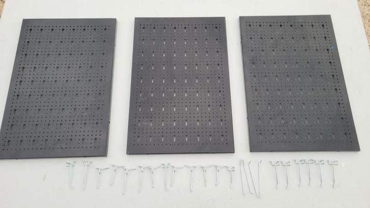 Metalen gereedschapswand 3 panelen 7x, Doe-het-zelf en Verbouw, Gereedschapskisten, Zo goed als nieuw, Ophalen of Verzenden