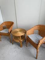 Gratis af te halen: Rotan stoelenset + tafeltje, Ophalen, Gebruikt, Bruin, Twee