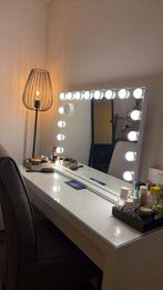 Kaptafel + ledspiegel, Huis en Inrichting, Woonaccessoires | Spiegels, Ophalen, Gebruikt, Rechthoekig, Minder dan 100 cm