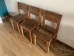 3 stoelen teak, Huis en Inrichting, Stoelen, Ophalen, Gebruikt, Hout, Drie