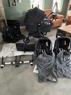 bugaboo donkey5 twin compleet met maxi cosi's, seatliner enz, Ophalen, Bugaboo, Zo goed als nieuw, Verstelbare duwstang