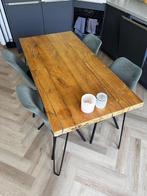 Unieke compacte eettafel – massief eiken 140 cm x 70 cm, Huis en Inrichting, Tafels | Eettafels, Ophalen, Gebruikt, 100 tot 150 cm