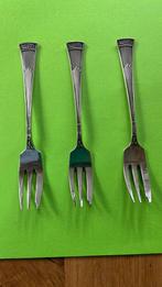 Duitse verzilverde gebaksvorkjes in art-deco stijl, Ophalen of Verzenden