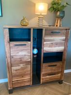 Henders en Hazel halfhoge kast, Ophalen, 100 tot 150 cm, 100 tot 150 cm, Hout en staal, modern