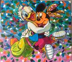Alex L- Donald Duck & Mickey Mouse- Handgeschilderd (100%), Antiek en Kunst, Kunst | Schilderijen | Modern, Ophalen of Verzenden