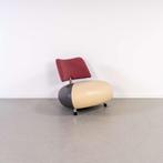 1x Leolux Pallone Fauteuil Wit/Grijs + Roze Stof – Chroom