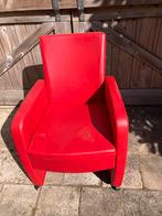 5 rode leren fauteuils, Huis en Inrichting, Fauteuils, Ophalen, Zo goed als nieuw