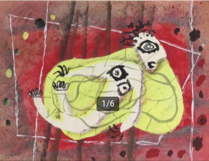 Hans Ittmann 1914-1971===geabstraheerd naakt===met boekje, Antiek en Kunst, Kunst | Schilderijen | Abstract, Ophalen