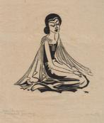 Johan ten Klooster houtsnede Javaanse Danseres", gesigneerd, Huis en Inrichting, Woonaccessoires | Schilderijen, Tekeningen en Foto's