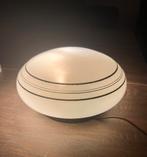 Vintage plafondlamp glas créme goud kleur ringen, Ophalen of Verzenden, Gebruikt, Glas, Vintage, retro, brocante