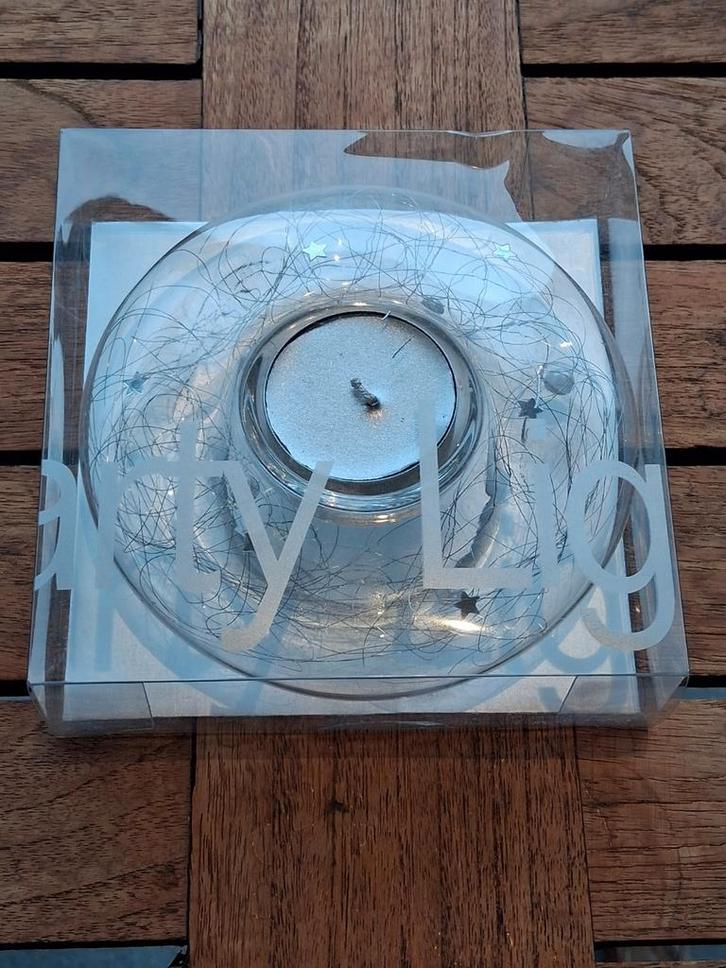 Ruilen: 2 partylichten & 2 party schaaltjes, Huis en Inrichting, Woonaccessoires | Kandelaars en Kaarsen, Nieuw, Kandelaar, Minder dan 25 cm