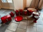Rode Emaille Potten - Vintage Keuken Decoratie, Ophalen