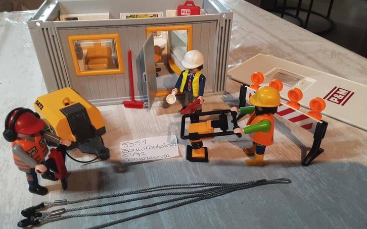5015 bouwcontainer met 5472 compressor, Kinderen en Baby's, Speelgoed | Playmobil, Zo goed als nieuw, Complete set, Ophalen of Verzenden