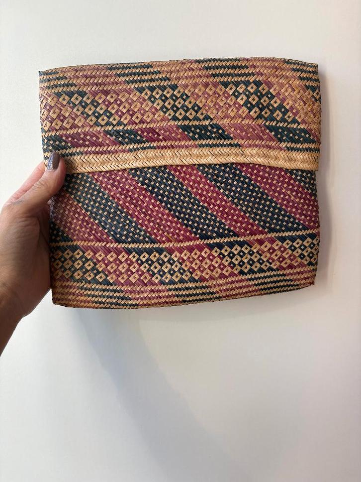 Raffia case/clutch, Sieraden, Tassen en Uiterlijk, Tassen | Damestassen, Nieuw, Avondtasje, Overige kleuren, Ophalen of Verzenden