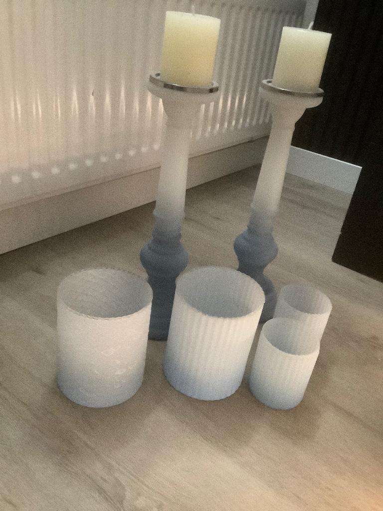 Riverdale , kandelaars, waxinelichtjes, vaas, Ophalen, Overige materialen, Blauw, Zo goed als nieuw