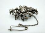 Zilveren / gouden takbroche bezet met 17 roosdiamanten, Sieraden, Tassen en Uiterlijk, Antieke sieraden, Verzenden, Zilver, Broche
