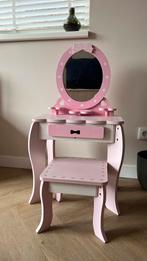 Roze kaptafel kaptafeltje roze hout make ho tafel, Huis en Inrichting, Tafels | Kaptafels, Gebruikt, Meisjesachtig, Minder dan 100 cm