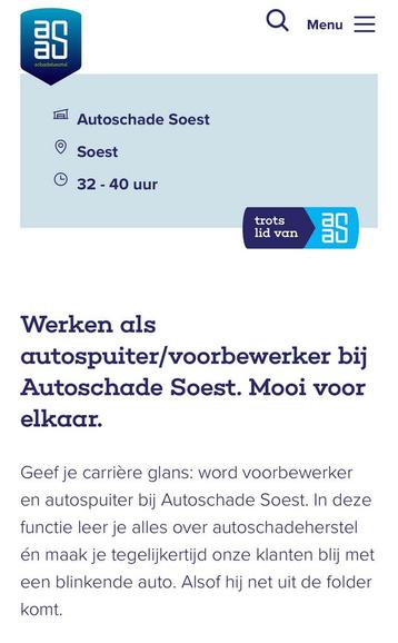 Autospuiter/voorbewerker /plaatwerker gezocht soest beschikbaar voor biedingen