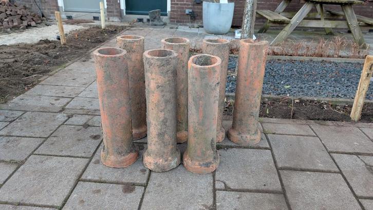 Terracotta Rioolbuizen - 7 stuks, Doe-het-zelf en Verbouw, Buizen en Afvoer, Gebruikt, Rechte buis, Overige materialen, Minder dan 2 meter