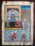 Origineel miniatuur India, Mogol, met één zijde beschreven i, Antiek en Kunst, Kunst | Niet-Westerse kunst, Ophalen of Verzenden