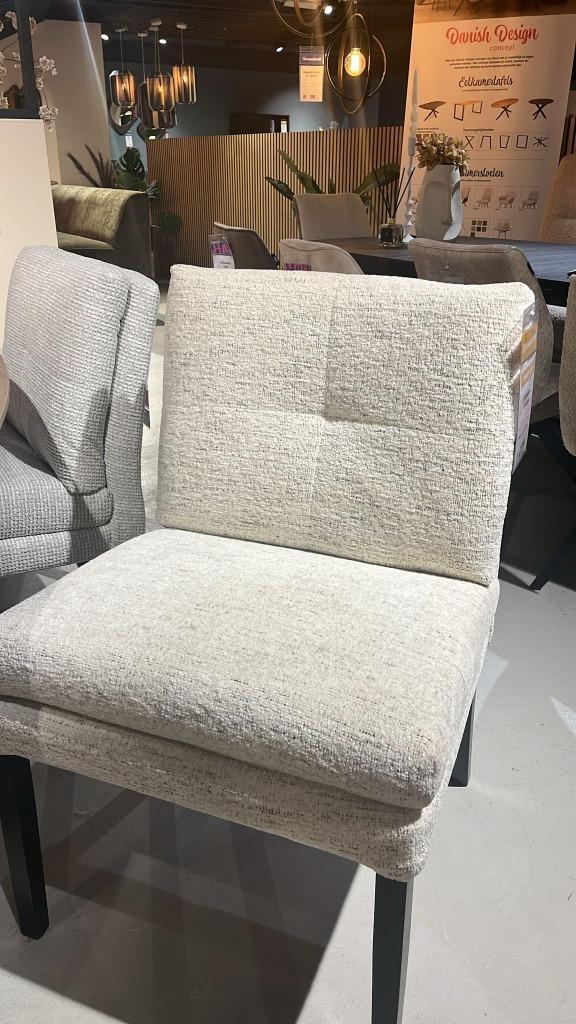 Luxe eetkamerstoel carthage, Huis en Inrichting, Stoelen, Nieuw, Eén, Hout, Stof, Wit, Ophalen