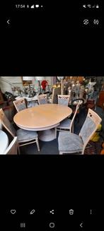 Compleete eethoek uit trek eet tafel 6 stoelen, Antiek en Kunst, Ophalen