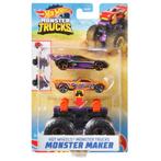 Hotwheels: Monster Trucks: Monster Maker 1:64: Zwart/Paars, ., Nieuw, Ophalen of Verzenden, .