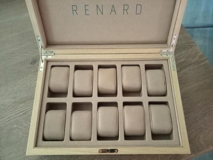 Horloge Box Horloge kist Renard Ruimte Voor 10 Stuk zie Foto, Sieraden, Tassen en Uiterlijk, Beautycases, Gebruikt, Hardcase, Bruin