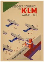 Gelimiteerde KLM Wacht op u Schiphol Affiche Poster, Verzamelen, Luchtvaart en Vliegtuigspotten, Ophalen of Verzenden, Nieuw, Schaalmodel