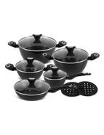 Pannenset Luxe 12-Delig Zwart Edënbërg Black Line, Verzenden, Pannenset, Keramische plaat, Nieuw