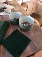 Lampenkappen, plaid en kussenhoes groen velvet, Ophalen, Rond, Zo goed als nieuw, Modern