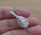 zilveren vintage bedel mandoline [1118], Sieraden, Tassen en Uiterlijk, Overige merken, Verzenden, Zo goed als nieuw, 1 bedel