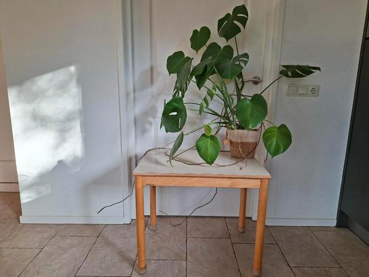 Leuke houten Schilte tafeltje/ bijzettafeltje!, Huis en Inrichting, Tafels | Bijzettafels, Gebruikt, Rechthoekig, 45 tot 60 cm