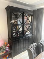Te koop prachtig zwarte landelijke vitrinekast, Huis en Inrichting, Kasten | Buffetkasten, Gebruikt, 200 cm of meer, 150 tot 200 cm
