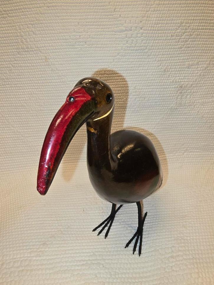 Vintage houten Ibis vogel teakhouten buffel teak uil, Antiek en Kunst, Kunst | Beelden en Houtsnijwerken, Ophalen