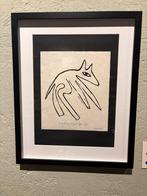 Houtdruk Klaas Gubbels “ schuldige hond “, Antiek en Kunst, Ophalen of Verzenden