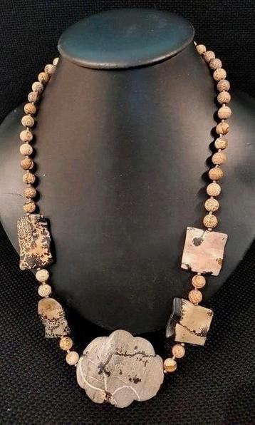 Vintage artistiek ketting oceaan jaspis parel Picasso Jaspis beschikbaar voor biedingen