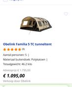 Obelink 4-persoons katoenen tunneltent - Gebruikt, Ophalen of Verzenden, Gebruikt, Tot en met 4