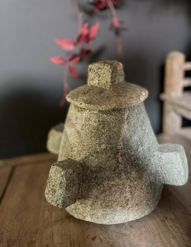 Oude Sabbat Madhaleh voedsel stone pot joods, Antiek en Kunst, Kunst | Niet-Westerse kunst, Ophalen of Verzenden