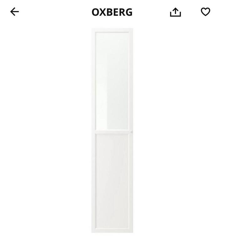 Oxberg paneel/vitrinedeur, Huis en Inrichting, Kasten | Boekenkasten, Zo goed als nieuw, Minder dan 50 cm, 150 tot 200 cm, 25 tot 50 cm