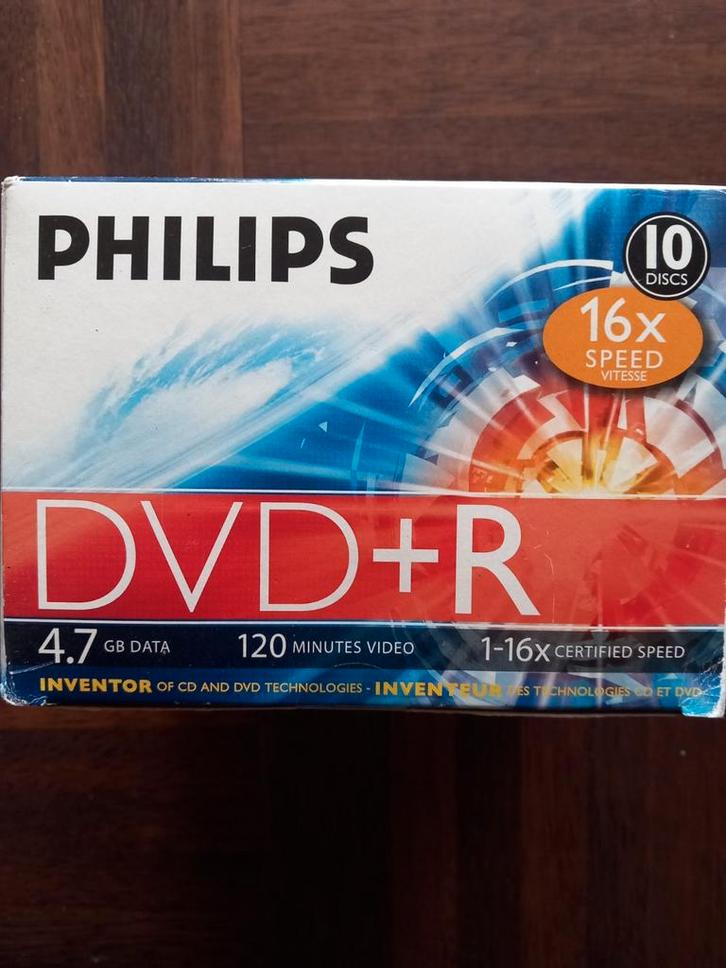 NIEUW doos philips dvd+r 4.7gb case 16x speed 10x ehv/mierlo, Computers en Software, Beschrijfbare discs, Nieuw, Dvd, Ophalen of Verzenden