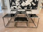 Eichholtz salontafel chrome (origineel) Smythson, Huis en Inrichting, Tafels | Sidetables, Ophalen, 100 tot 150 cm, Glas, Zo goed als nieuw