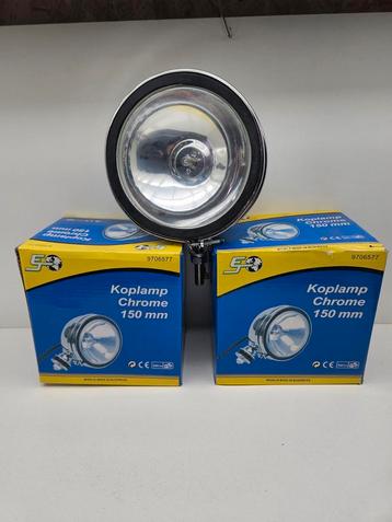 2x Chrome Koplamp Rond 150mm - Nieuw! beschikbaar voor biedingen