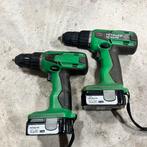 2 Hitachi DS 14DVF2 accu boormachines, Ophalen of Verzenden, Gebruikt, Boor- en Schroefmachine