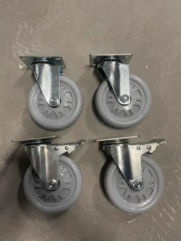 Nieuwe wielen voor werkbank/ Zwenkwielen met Rem - Set van 4 beschikbaar voor biedingen